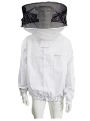 China Chaqueta blanca de la abeja del velo redondo con el sombrero redondo de la ropa protectora de la apicultura en venta