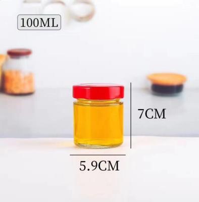 China Factory wholesale Glass Type C 100ml To 750ml Empty Food Honey Jars With Lid for sale