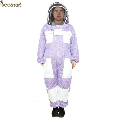 China Purple 3 Layer Beekeeper Suit Ventilated Beekeeping Suit Beekeeper Uniform for sale