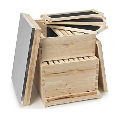 China Langstroth Unassembled Honey Bee Hive Box Kit Wooden Beekeeping Equipment for sale