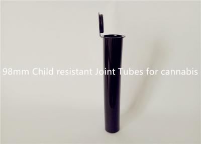 China Airtight Opaque Black Pre - Roll Joint Tube 98mm FDA Approved With Strong Pop Sound for sale