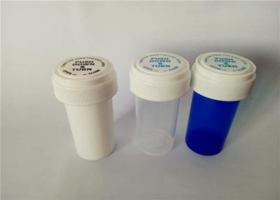 China Dispensary Colorful Reversible Cap Vials , Odor Resistant Plastic Prescription Vials for sale