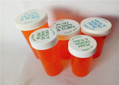 China 8 Sizes Amber Child Resistant Vials , Translucent Color Child Proof Pill Container for sale