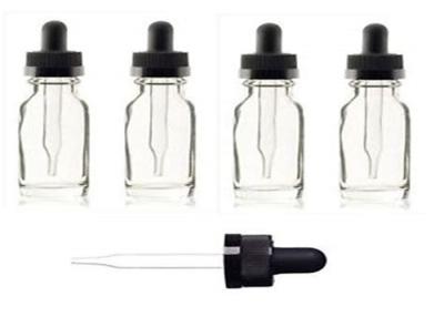 China Customized Printing Glass Dropper Bottles , Medicine Dropper Bottle Blocking UV Rays for sale