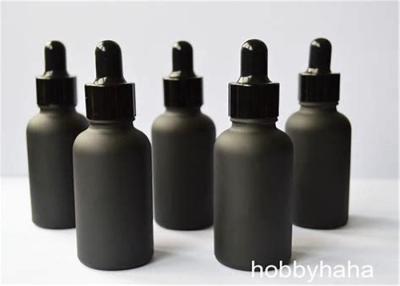 China Pharmacy Black Color Glass Dropper Bottles , Smooth Open 30ml Dropper Bottles for sale