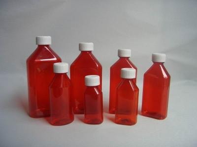 China La farmacia oval ambarina resistente de 4 onzas del niño embotella hermético inodoro con incluso grueso en venta