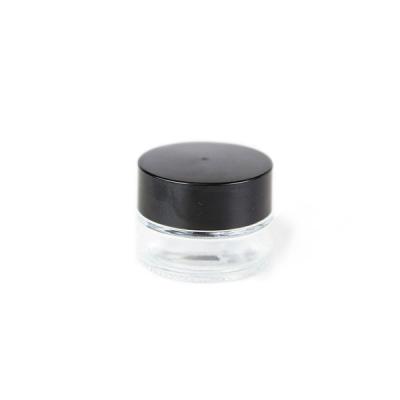 China 5 ML Black Round Glass Concentrate Containers With No Sharp Edges Child Proof for sale