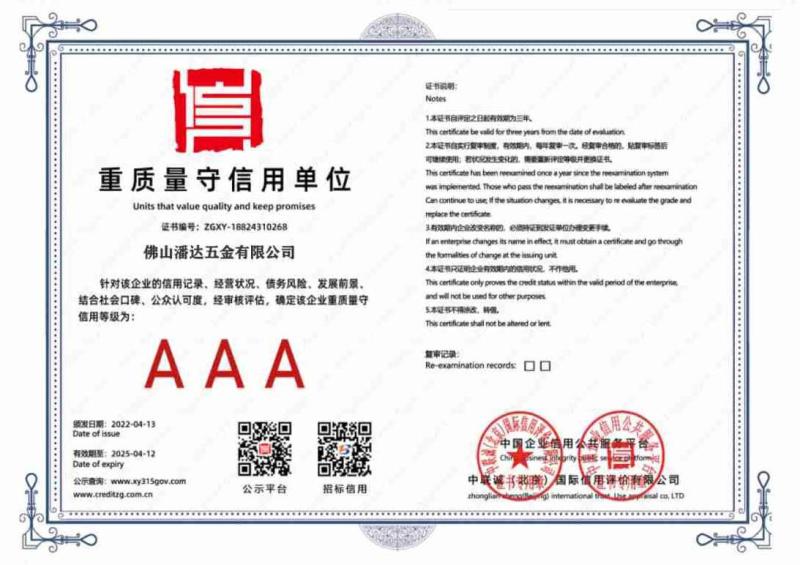 Units that Value Quality and Keep Promises - Foshan Panda Hardware Co., Ltd.