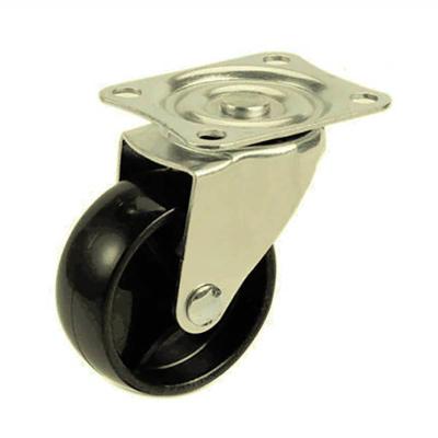 China Black 50mm Caster Wheel 2 Inch Light Duty Top Plate Swivel Casters for sale