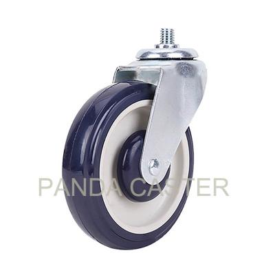 China 5 Inch Shopping Cart Casters  PU Castor Wheels 125mm For Trolley for sale