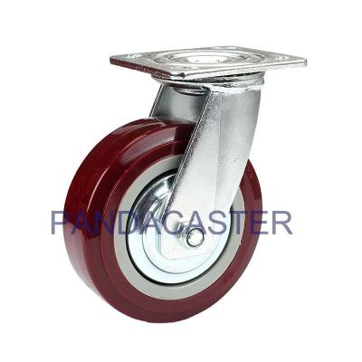 China Brownish Red Heavy Duty Casters 350KG 6 Inch Polypropylene Wheels for sale
