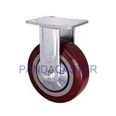 China Polyurethane Tread Casters , Fixed Top Plate Heavy Duty 6 Inch Casters for sale