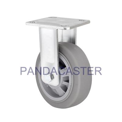 China Grey Nonmarking Thermoplastic Rubber Casters Wheels Rigid Fixed Caster for sale