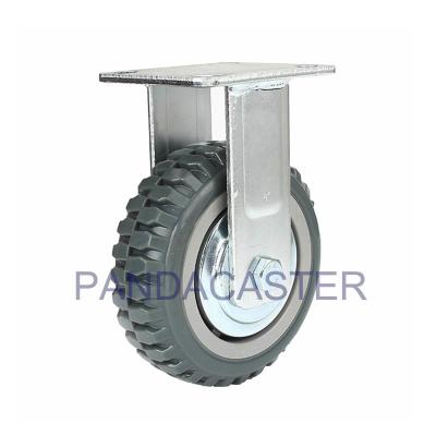 China Anti Slip Rigid Heavy Duty Caster 6 Inch Polyurethane Wheel Top Plate Casters for sale