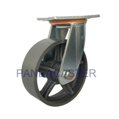 China 6 Inch Heavy Duty Casters 400Kg High Temperature Resistant Cast Iron Swivel Casters for sale