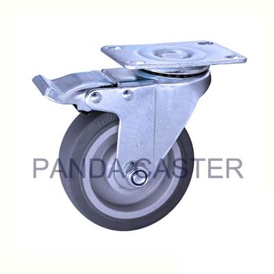 China SGS Medium Duty Casters  Thermoplastic 4 Inch Rubber Caster Wheels for sale