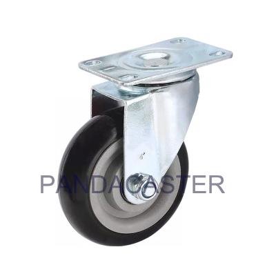 China Black Polyurethane Caster Wheel 4 Inch 100mm PU Wheels Medium Duty for sale