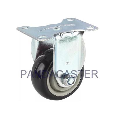 China Polyurethane Pu Wheel Black Swivel Casters , 4 Inch Fixed Wheel Castors for sale