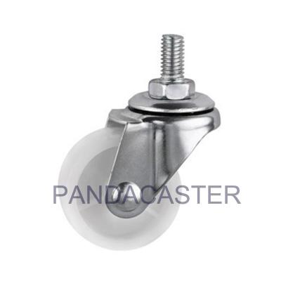 China 2 Inch PP White Caster Wheels Threaded Rod Swivel Furniture Casters for sale