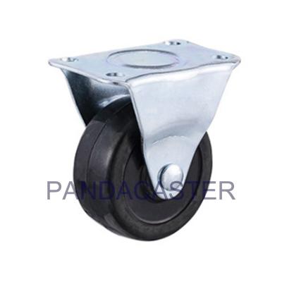 China Light Duty Rubber Wheel Casters 50mm 44lbs Zinc Plated Finish for sale
