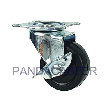 China Black Hard Rubber Casters 44lbs Swivel Caster Wheels For Furniture for sale