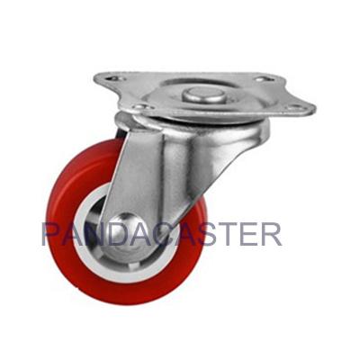 China Durable Red PVC Caster Wheel Swivel Furniture Castor Wheels 50mm for sale