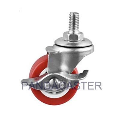 China Trolleys Light Duty Casters 70mm PVC Threaded Caster Wheels With Brake for sale
