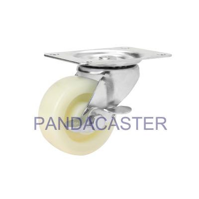 China PP Light Duty Casters 3 Inch Low Gravity Center Top Plate Swivel Casters With Brake for sale
