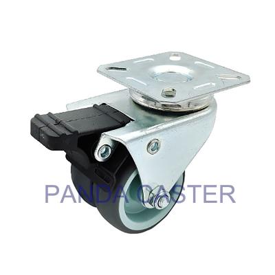 China Top Plate Thermoplastic Rubber Casters , Swivel 2 Inch Caster Wheels With Brakes for sale
