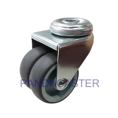 China Gray TPR Light Duty Casters Double Wheel Swivel Bolt Hole Caster for sale