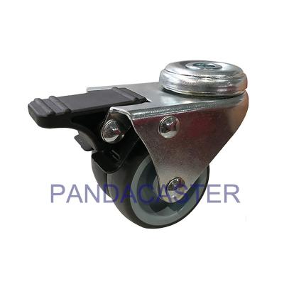 China Double Non marking Rubber Wheels Bolt Hole Swivel Caster Wheels With Brakes for sale