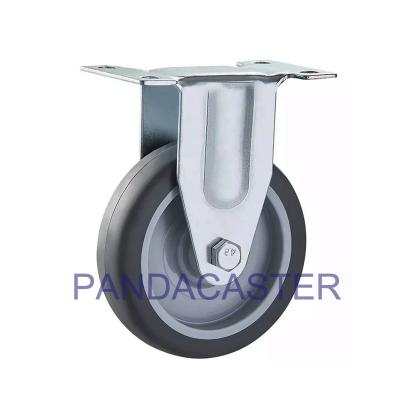 China Fixed Institutional Casters 100mm Nonmarking Soft Rubber Caster Wheels for sale