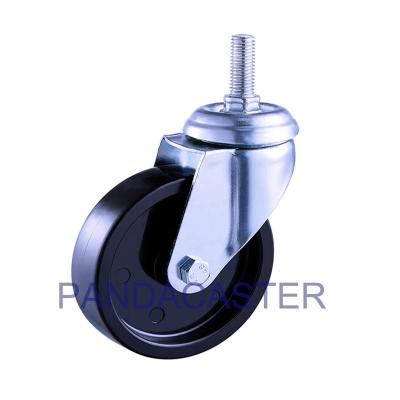 China 176Lbs 80Kg Institutional Casters Black Polypropylene 100mm Trolley Wheels for sale