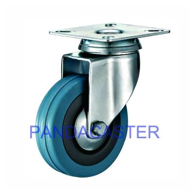 China Gris institucional de poca potencia de los echadores ruedas de goma del echador del eslabón giratorio de 3 pulgadas en venta