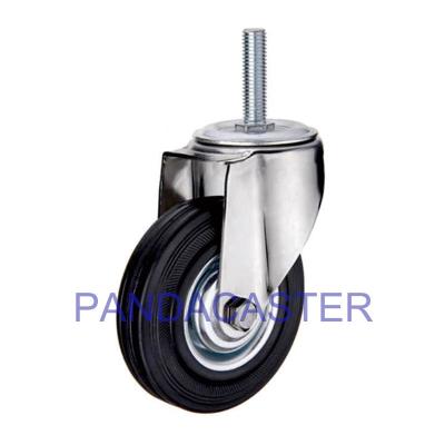 China Black 100mm Industrial Swivel Casters , 4 Inch Stem Caster Wheels for sale
