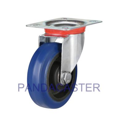 China 125mm Industrial Caster Wheels 150Kg Super Elastic Rubber Wheels for sale