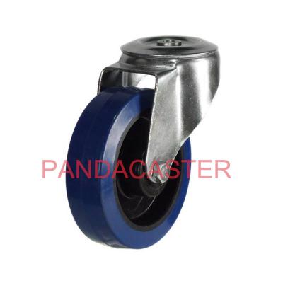 China Bolt Hole Swivel Industrial Style Caster Wheels 125mm 5 Inch Blue for sale