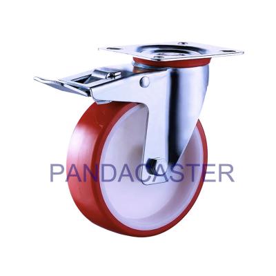 China 330Lbs Industrial Grade Casters Swivel 125mm Trolley Wheels With Dual Lock for sale