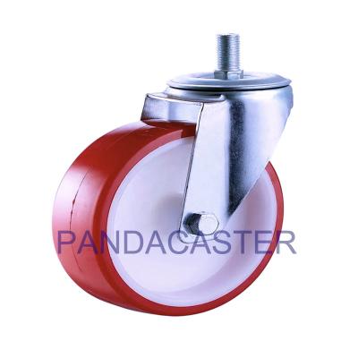 China Swivel Industrial Stem Casters 125mm 5 inch Polyurethane Wheels for sale