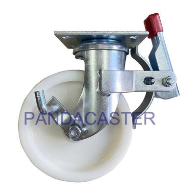 China PA Nylon Scaffold Castor Wheels 8 Inch Middle East Style Top Plate Castors for sale