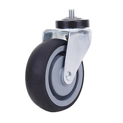 China Swivel Shopping Cart Casters Thermoplastic Rubber Wheels 40Kg Load Capacity for sale
