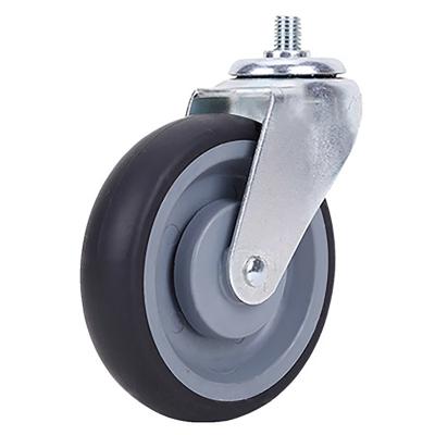 China 5 Inch Stem Caster Wheels , Nonmarking Rubber Thermoplastic Casters for sale