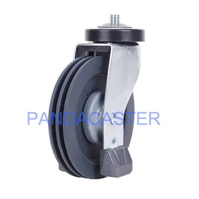 China Gray Shopping Cart Casters 125mm 5 Inch Threaded Stem Casters for sale