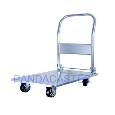 China Panda Hand Platform Truck 300KG Stainless Steel Folding Handle Cart for sale