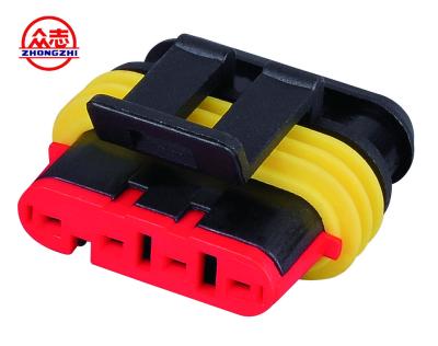China Black Waterproof Auto Wire Connectors 4 Wire Waterproof Connector TS16949 Approved for sale