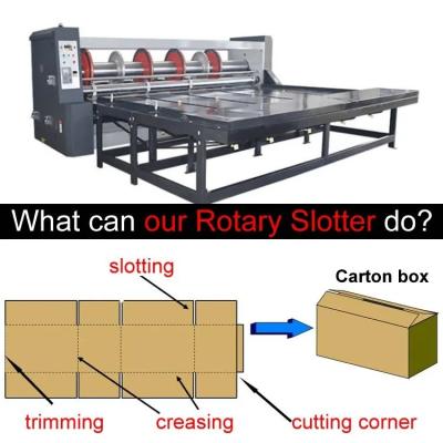 China Semi Auto Carton Box Rotary Slotter Machine Chain Feeder High Speed for sale