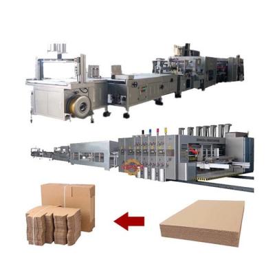 China Automatic Corrugated Box Printing Machine Folder Gluer Product Line for sale