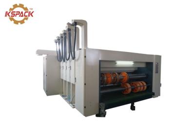 China Flexo Printing Carton Corrugated Cardboard Die Cutter Machine White Color Feeding Edge for sale