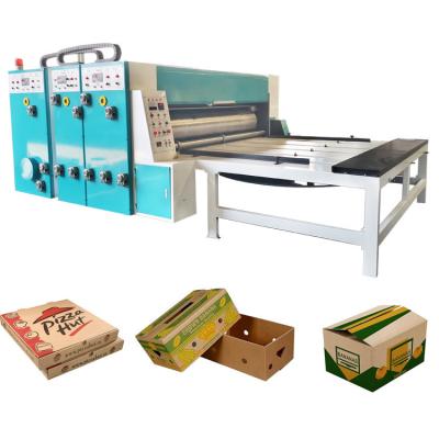 China Chain Feeder Slotter 3 Color 12mm Flexo Printing Machine for sale