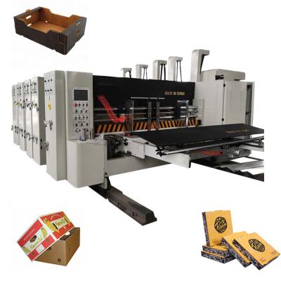 China Slotter Die Cutter 2mm Plc Multi Color Flexo Printing Machine for sale